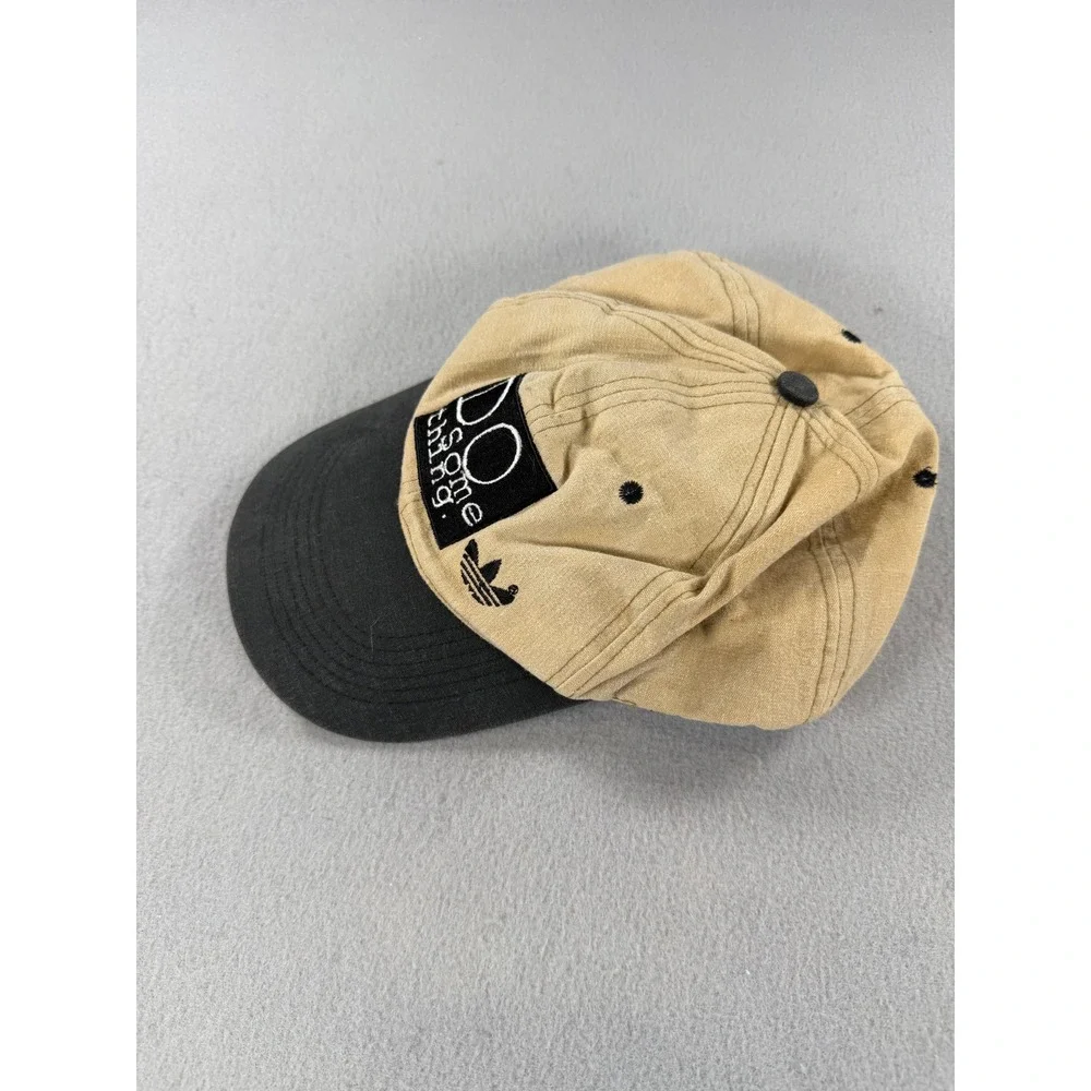 Vintage 90s Adidas Do Something Snapback Hat Tan Black Trefoil Logo Cap Mens